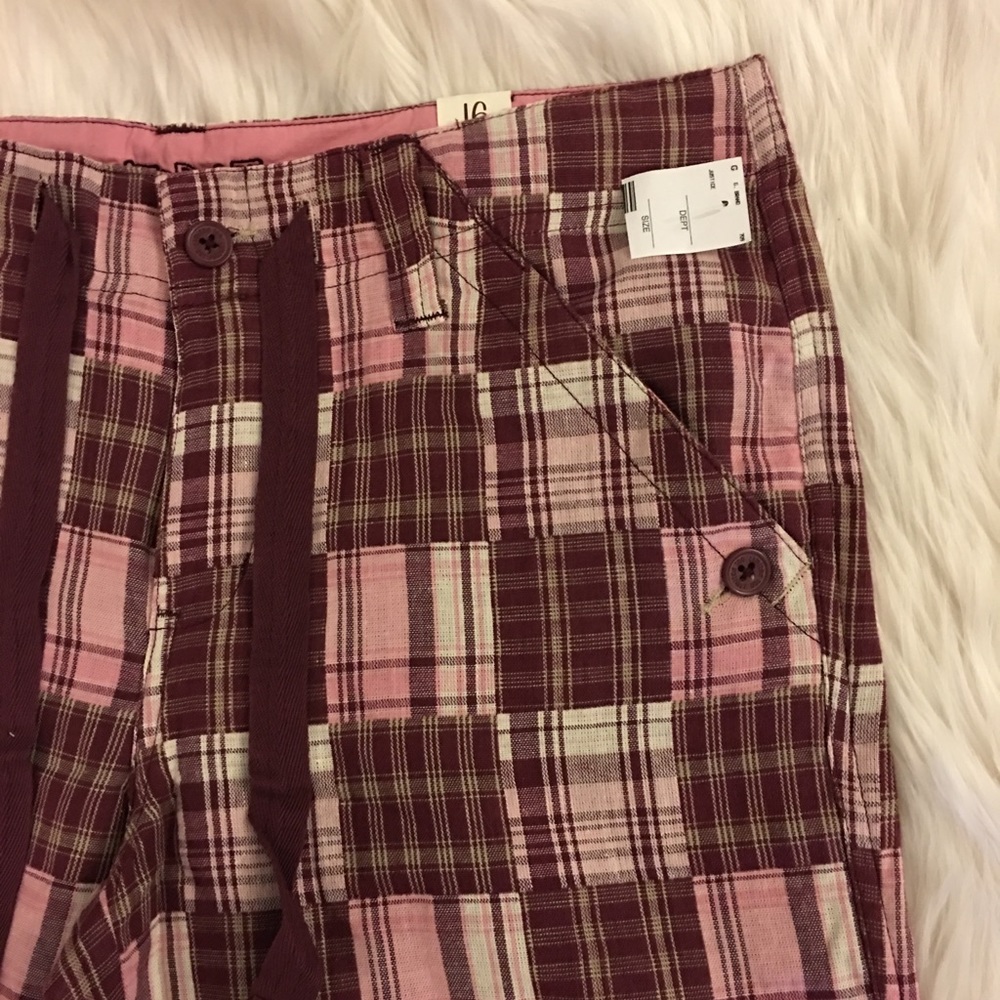 NEW | Girls | plaid pants | burgundy & pink - Picture 4 of 8